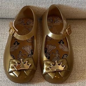 Toddler Mini Melissa Gold Disney Princess Collection Flats
